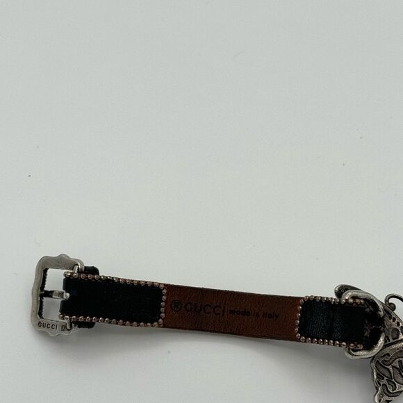 Gucci Butterfly Crystal Studded Bracelet Leather - Picture 12 of 13